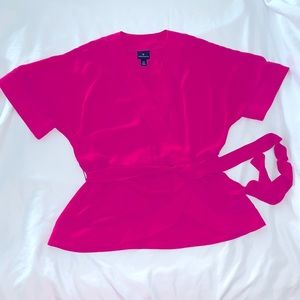 Like New Worthington Fuchsia Pink Blouse Tie Bow. Size XS.